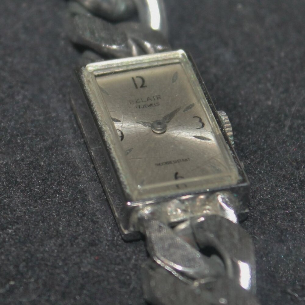 Woman's Vintage Belair 17 Jewels  Tank Heavy Chain Bracelet Watch